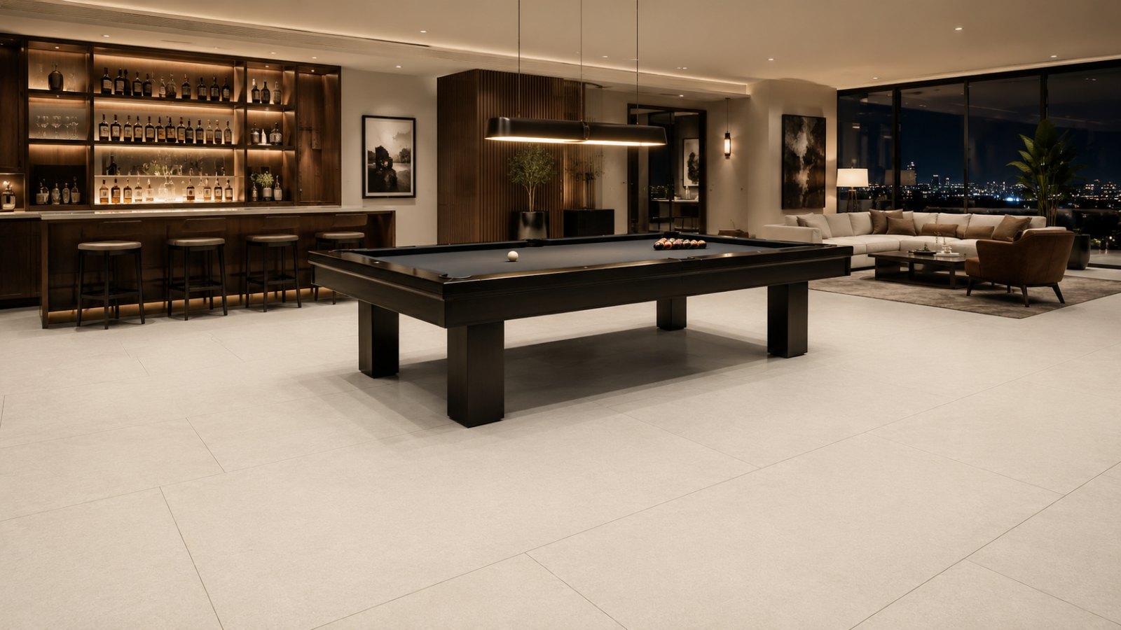 Flake Off White 48x72 – porcelain tile in a room | Rios Floor Orlando