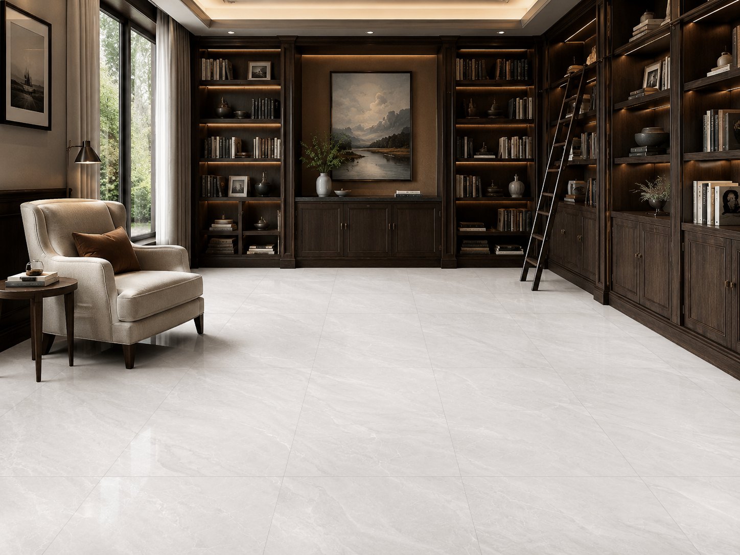 Galleria Light Gray – porcelain tile in a room | Rios Floor Orlando