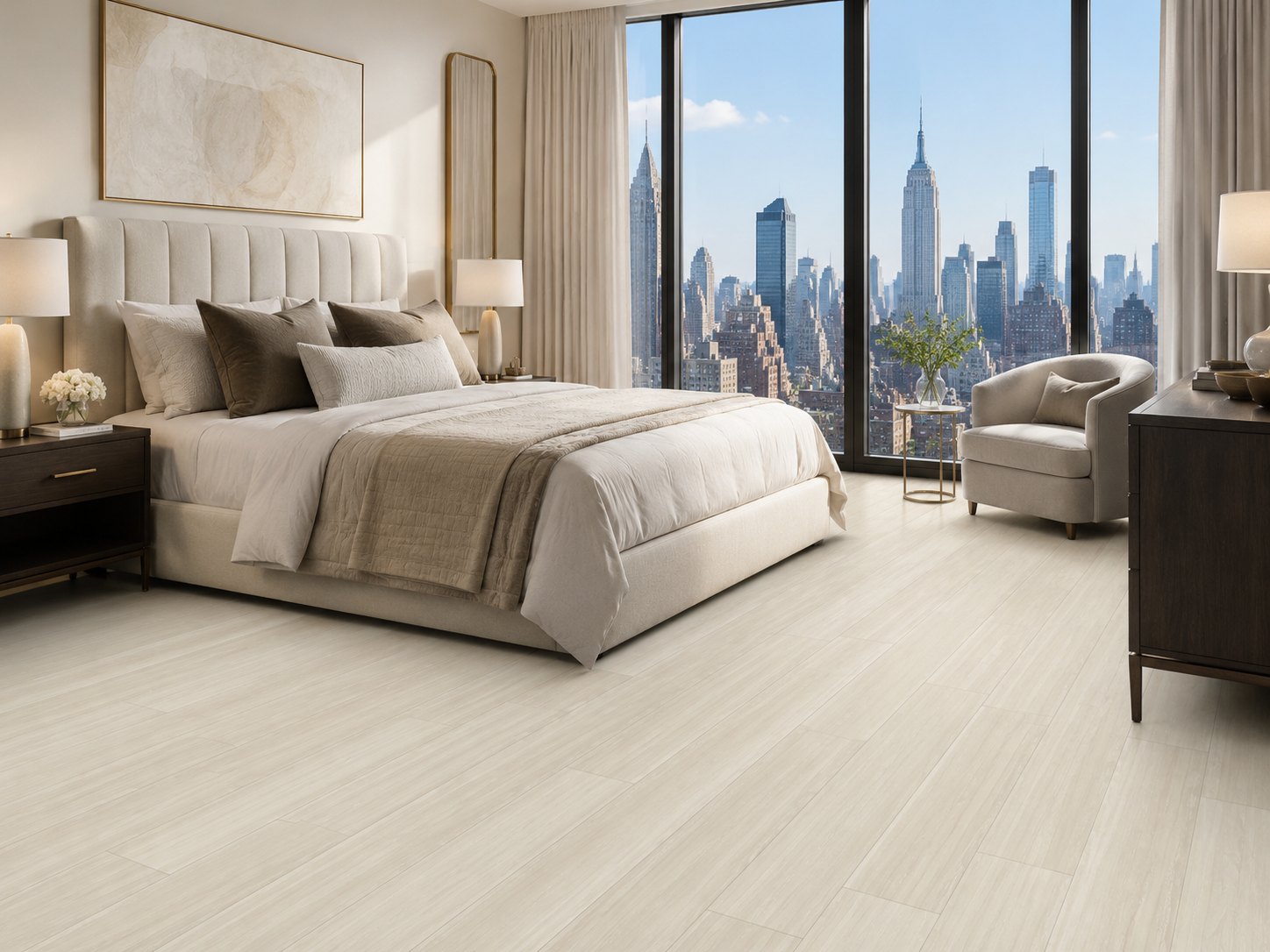 Grey Beige Oak – SPC vinyl plank in a room | Rios Floor Orlando
