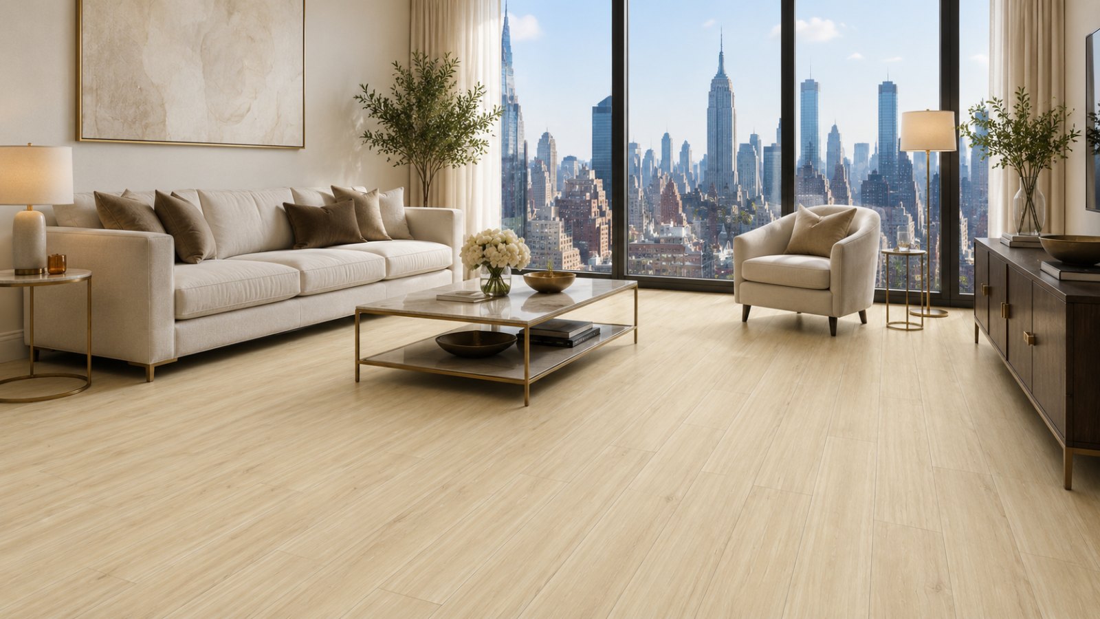 Nordic Light Oak – SPC vinyl plank in a room | Rios Floor Orlando