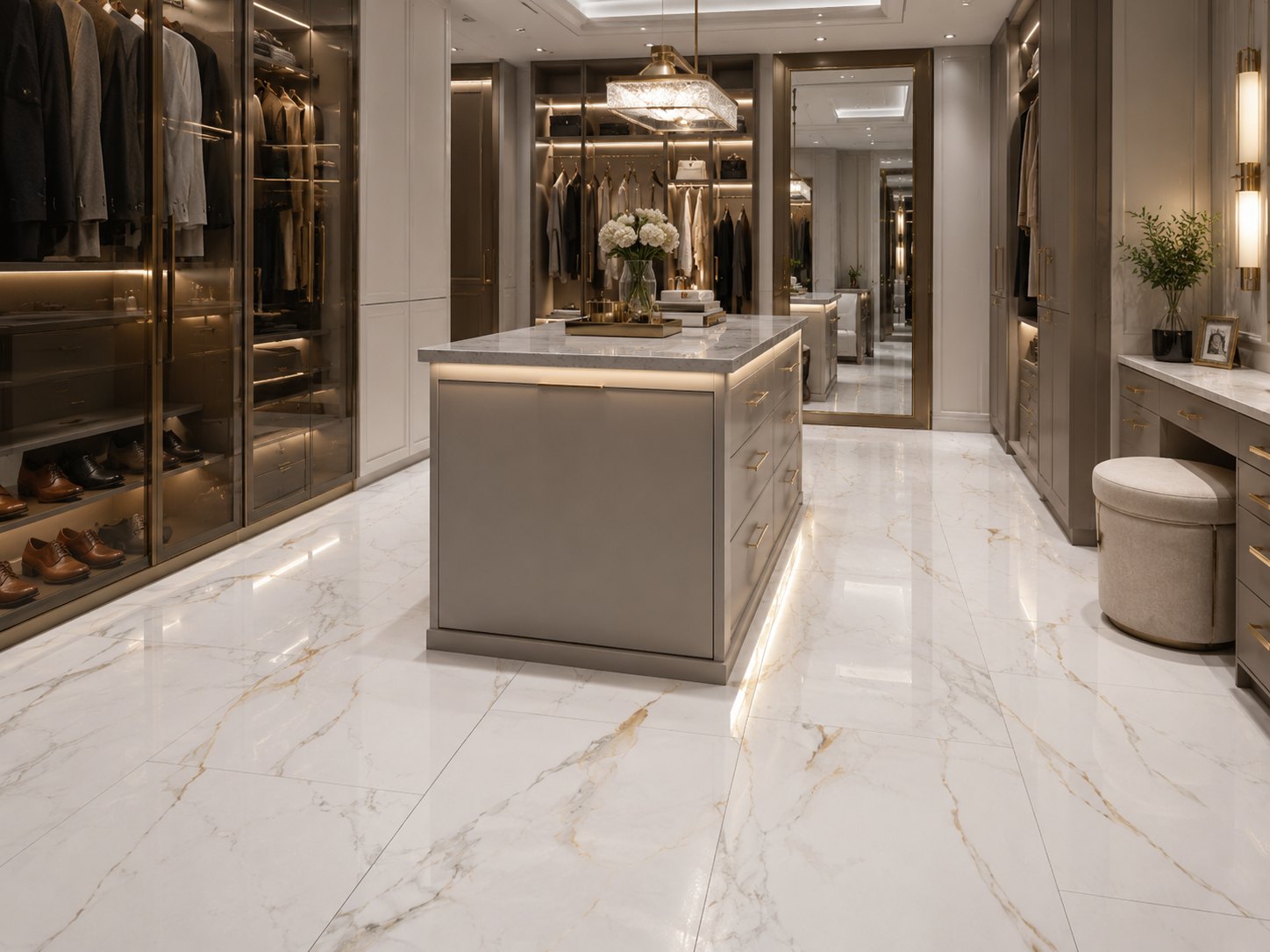 Paris Gold – porcelain tile in a room | Rios Floor Orlando