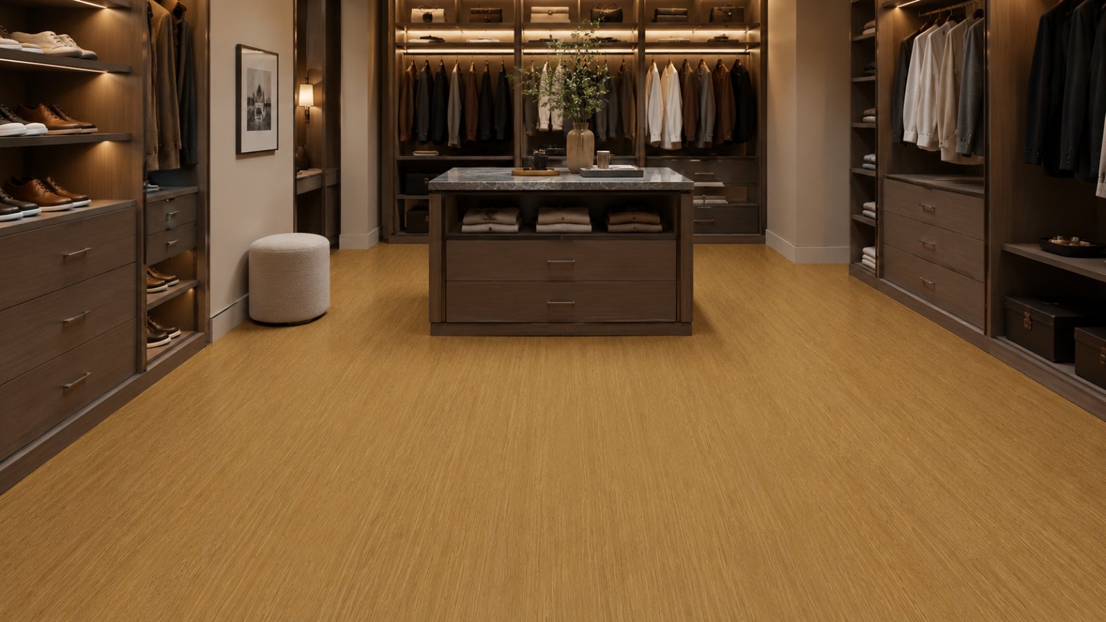 Rustik Honey Oak – SPC vinyl plank in a room | Rios Floor Orlando