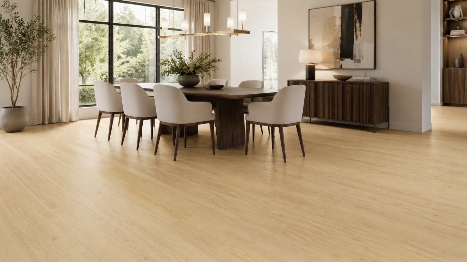 Silver Oak – SPC vinyl plank in a room | Rios Floor Orlando