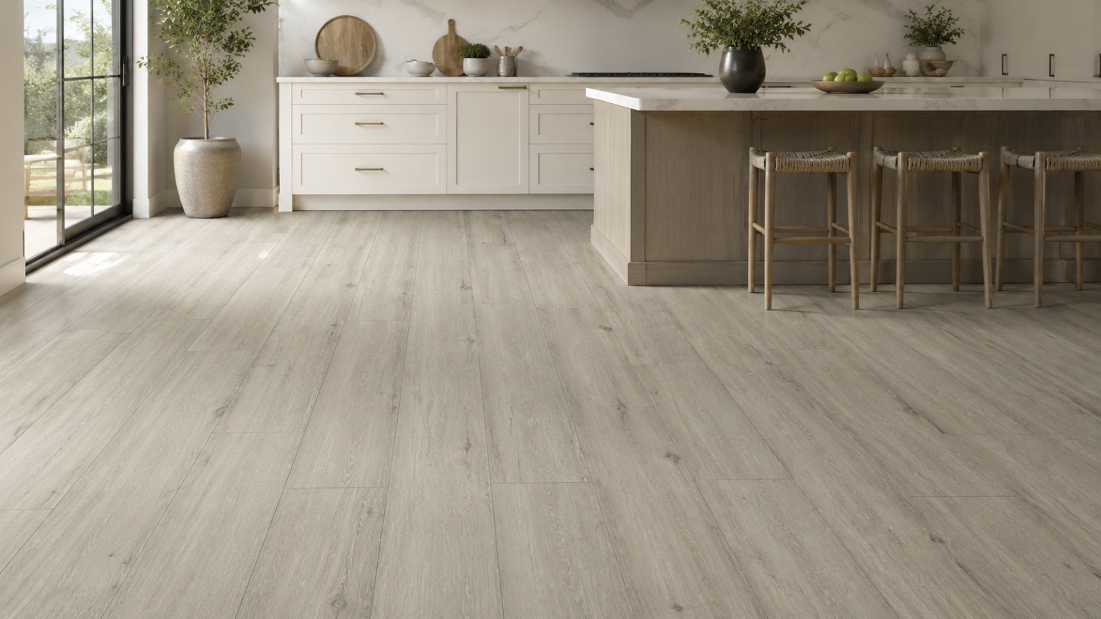 Urban Gray Oak – SPC vinyl plank in a room | Rios Floor Orlando